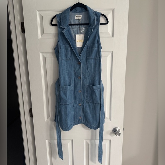 Show Me Your Mumu Women's Fairfield Vest Dress Gusty Blue - Picture 5 of 7